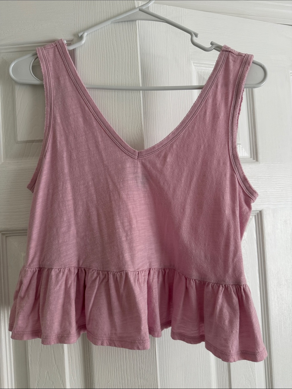 wild fable Pink V-Neck Ruffle Tank Top